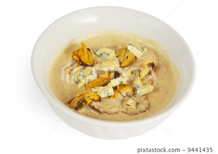 soup cheese mushrooms food isolated on white background soup cheese mushrooms food isolated on white background 9441435