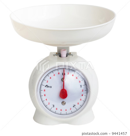 scales kitchen plastic grocery isolated on white backgroun scales kitchen plastic grocery isolated on white backgroun 9441457