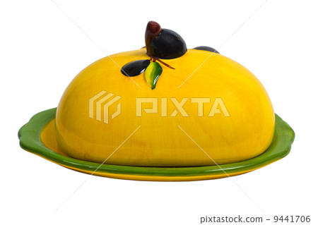 utensils yellow butter isolated on a white background clipping p 9441706