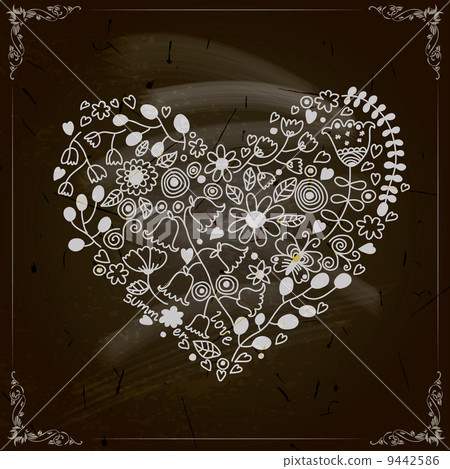 Happy Valentine's Day Design. Blackboard  9442586