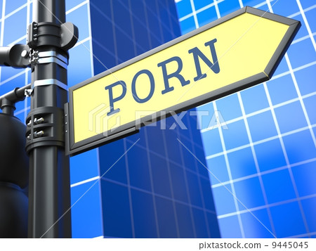 Porn Concept on Yellow Roadsign. Porn Concept on Yellow Roadsign. 9445045