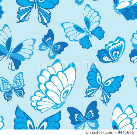 Seamless pattern with butterfly - Stock Illustration [9445696] - PIXTA