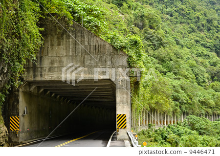 Road tunnel in mountain 9446471