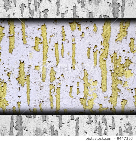 cement plaster wall yellow streaks of paint texture background w 9447393