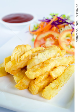 French Fries on plate and Ketchup French Fries on plate and Ketchup 9448283