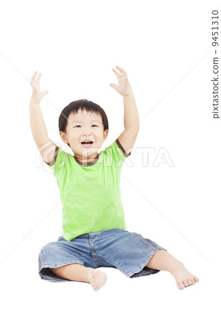 happy boy raising hand happy boy raising hand 9451310