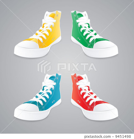 Colorful gumshoes. Concept vector illustration. 9451498