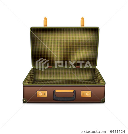 Empty retro suitcase, isolated on white. 9451524