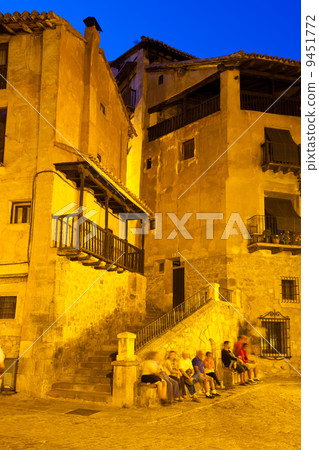 Narrow street at spanish town in night Narrow street at spanish town in night 9451772