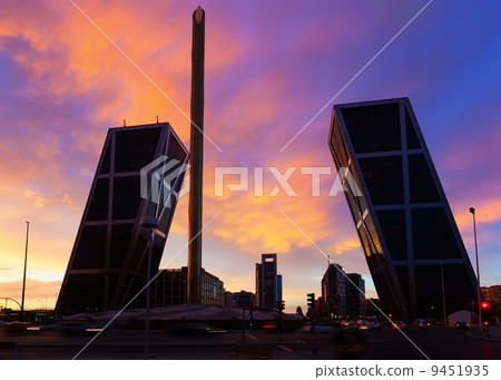 Plaza de Castilla in dusk. Madrid, Spain 9451935
