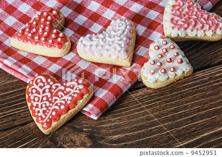Heart shaped cookies baked Valentine's Day Heart shaped cookies baked Valentine's Day 9452951