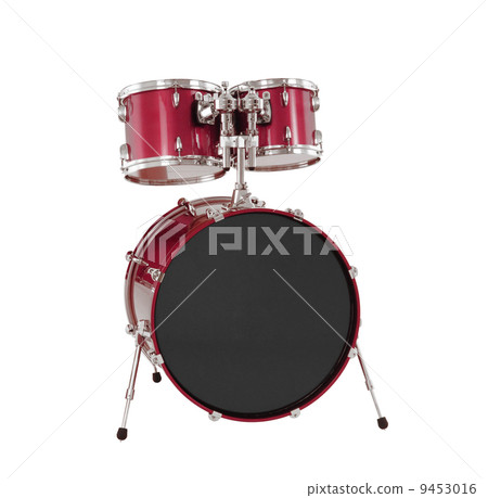 Set of Red drums isolated 9453016
