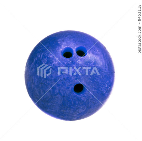 blue marbled bowling ball isolated blue marbled bowling ball isolated 9453118