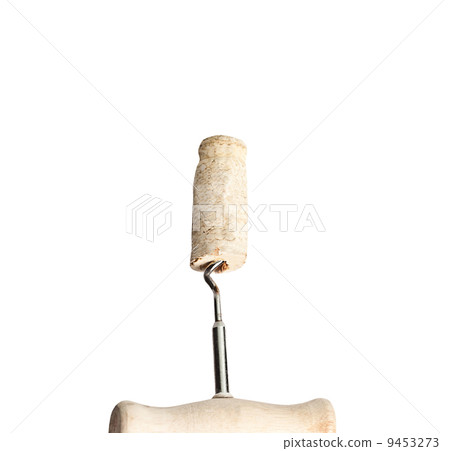 Cork and corkscrew on white background 9453273
