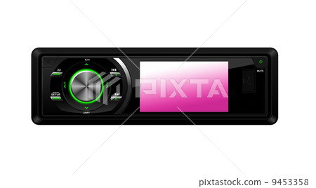 Modern car audio system isolated 9453358