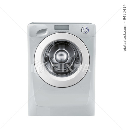 Closed washing machine on white background 9453414
