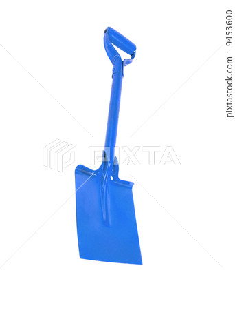 blue shovel under the white background 9453600