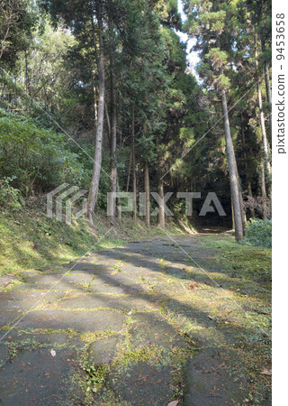 Cobbled stone dragon Moon slope with sunlight through the sun 9453658