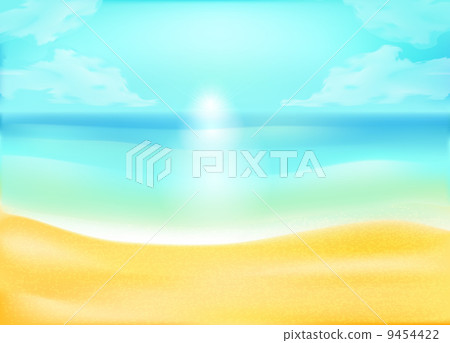 tropical sand beach and sea or ocean... - Stock Illustration [9454422 ...