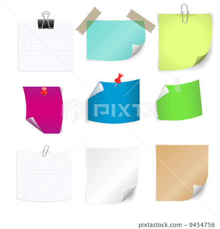 Notes isolated on white - Stock Illustration [9454756] - PIXTA