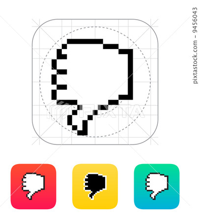 Finger down. Pixel hand cursor icon. 9456043