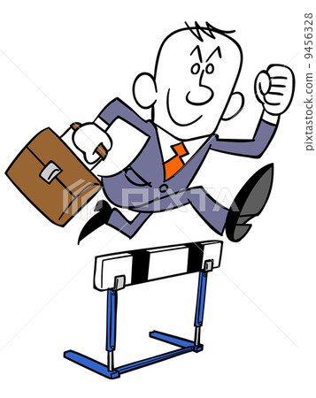 A businessman who jumps over the hurdle A businessman who jumps over the hurdle 9456328