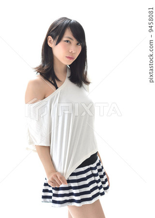 Cute woman in mini skirt Cute woman in mini skirt 9458081