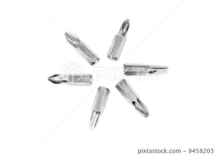 Screwdriver bits isolated on white background 9458203
