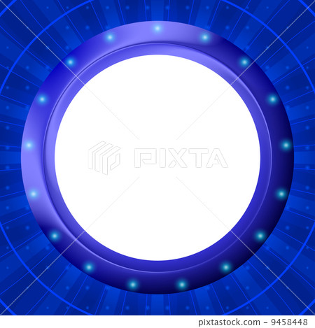 Frame porthole on blue background 9458448