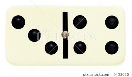 one domino tile on isolated on white one domino tile on isolated on white 9458620