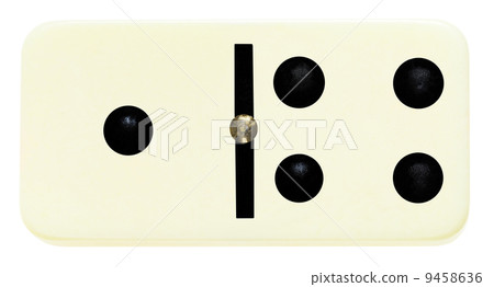 one domino tile on isolated on white one domino tile on isolated on white 9458636