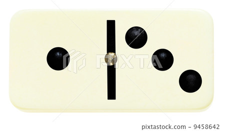 one domino tile on isolated on white 9458642