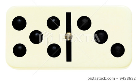 one domino tile on isolated on white one domino tile on isolated on white 9458652