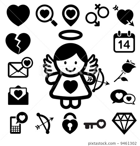 Valentine's day icons set. Valentine's day icons set. 9461302