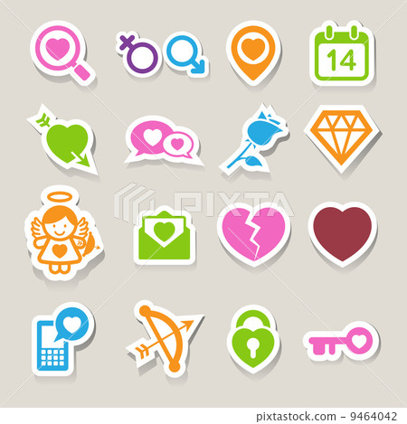 Valentine's day icons set. Valentine's day icons set. 9464042