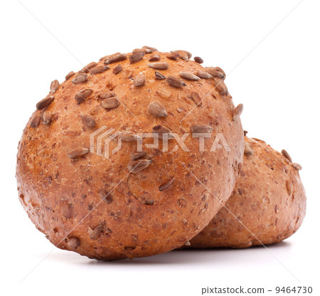 Two hamburger bun or roll with sesame seeds  cutout 9464730