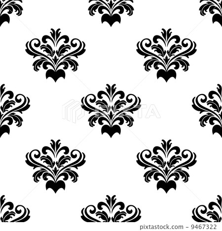 Foliate arabesque pattern for damask 9467322