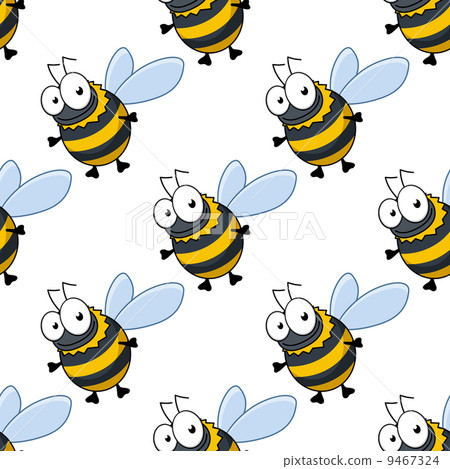 Seamless pattern of fat little honey bees 9467324