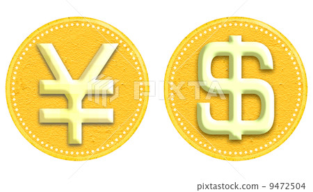 Yen and dollar coin illustration 9472504