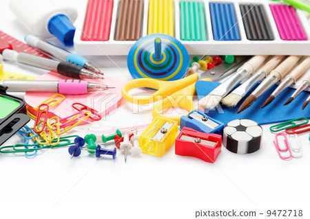 office and student accessories isolated over white background. B office and student accessories isolated over white background. B 9472718