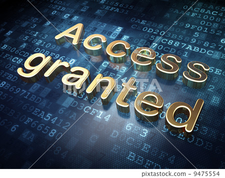 Security concept: Golden Access Granted on digital background Security concept: Golden Access Granted on digital background 9475554
