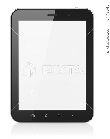 Black abstract tablet computer (tablet pc) on white background, 9475646