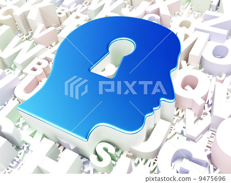 Education concept: Head Whis Keyhole on alphabet background Education concept: Head Whis Keyhole on alphabet background 9475696