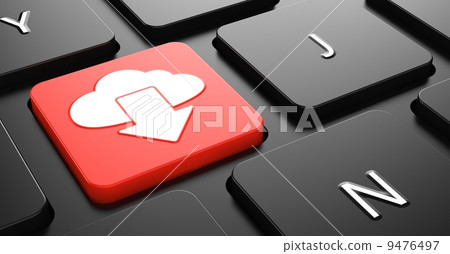 Cloud Icon on Red Keyboard Button. Cloud Icon on Red Keyboard Button. 9476497