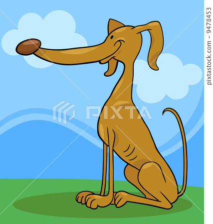 greyhound dog cartoon illustration 9478453
