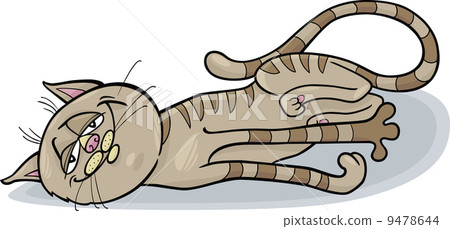 happy cat cartoon illustration happy cat cartoon illustration 9478644