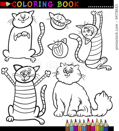 Cartoon Cats or Kittens Coloring Page 9478683
