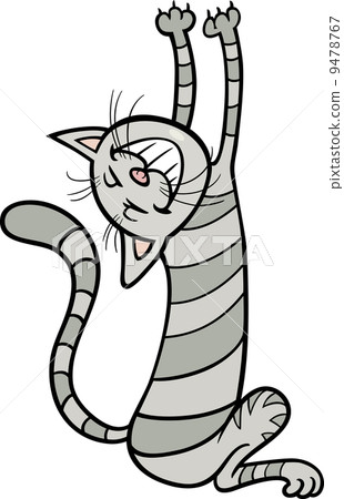 stratching cat cartoon illustration stratching cat cartoon illustration 9478767