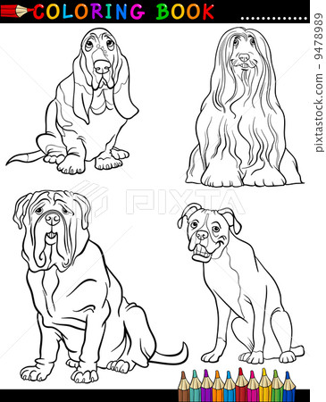 Cartoon purebred Dogs Coloring Page 9478989