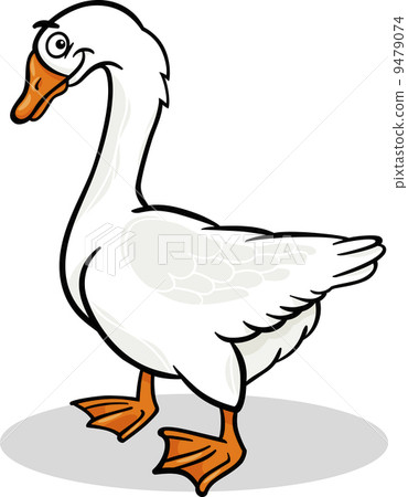 goose farm bird animal cartoon illustration 9479074